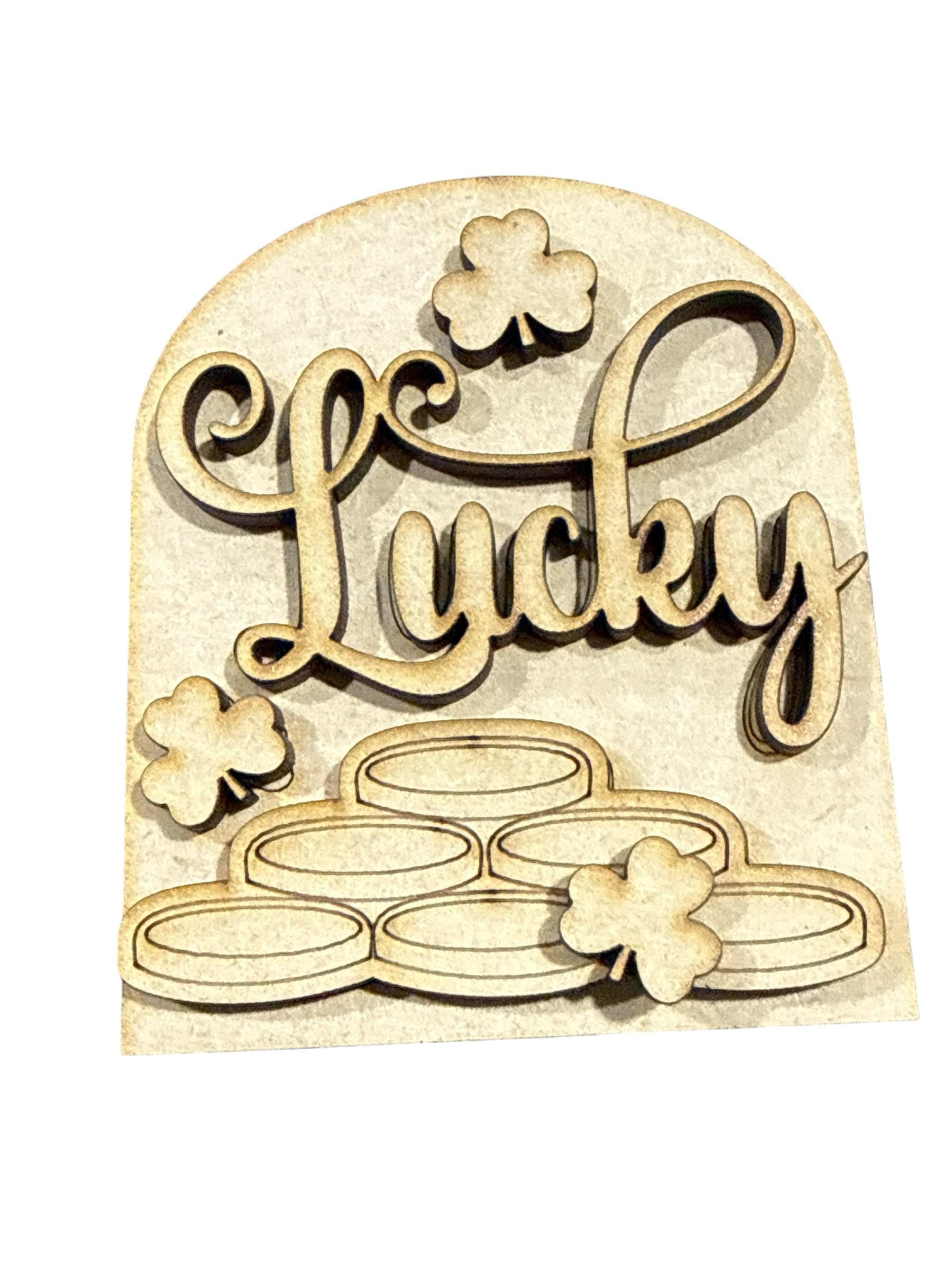 DIY St Patrick's Day Interchangeable Mini Arched Add-on, Interchangeable Sign, Lucky Mini Arches Interchanges