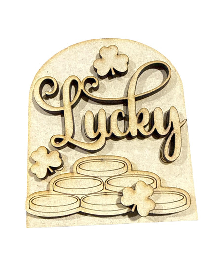DIY St Patrick's Day Interchangeable Mini Arched Add-on, Interchangeable Sign, Lucky Mini Arches Interchanges