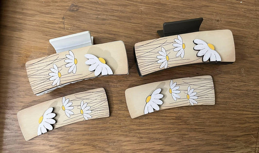 DIY Daisy Hair Clip 4", Unfinished Flower clip, Flower Hair Clips, 4" Daisy