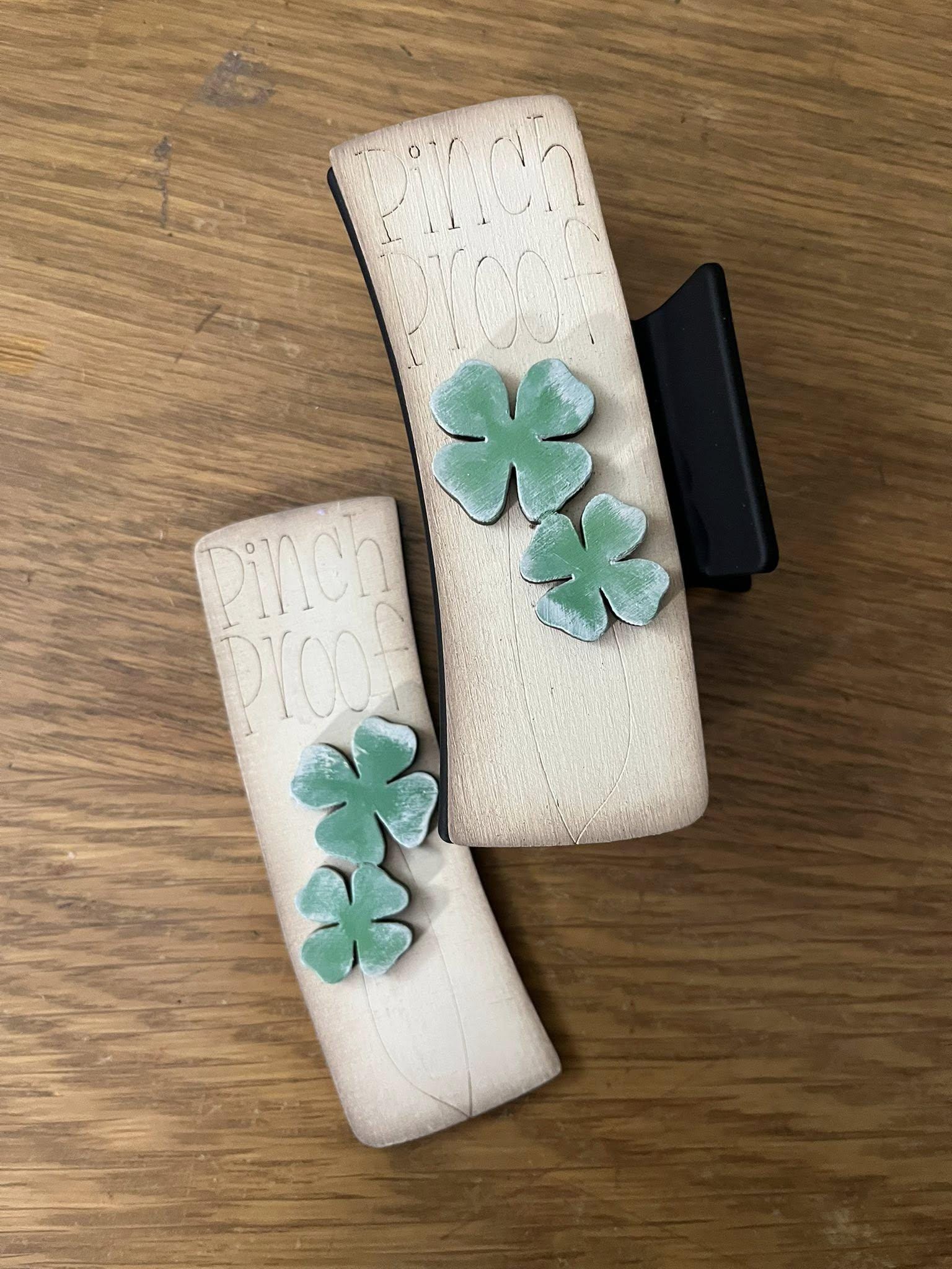 DIY Pinch Proof Hair Clip, Shamrock, Irish, Unfinished, Pinch Shamrock, Hair Clips DIY