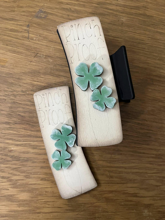 DIY Pinch Proof Hair Clip, Shamrock, Irish, Unfinished, Pinch Shamrock, Hair Clips DIY