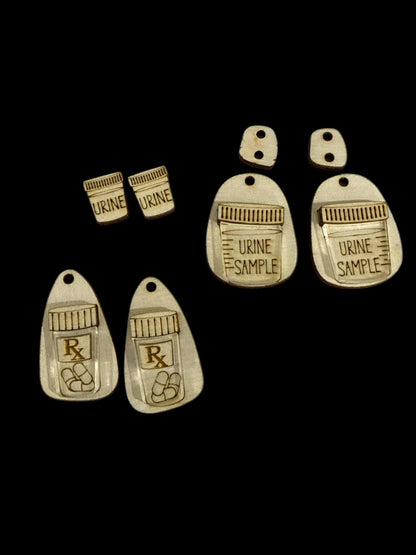 DIY Nurse Stud, Nurse Dangle, Prescription Medical Earrings, Unfinished, Dangles, Unfinished, Medical Love