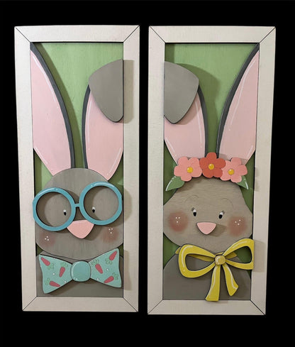 DIY Bunny Shelf Leaner, Bunny Boy, Bunny Girl Unfinished