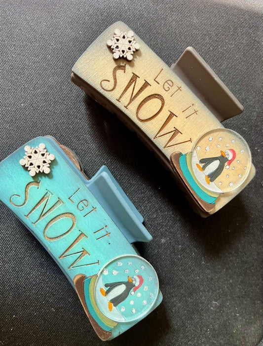 DIY Snow Globe Hair Clip Pieces: Unfinished Birch Wood, Laser Cut