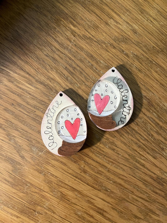 DIY Valentine Snowglobe Earrings, Valentine Unfinished, Snowglobe Acrylic, Love