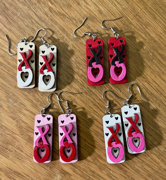DIY Valentine Earrings, Hearts, XO, Be Mine unfinished earring