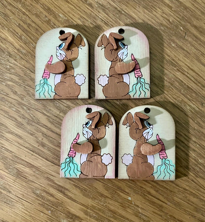 DIY Easter Bunny, Happy Easter Chic, Hopping Bunny, Bunny with Carrots Earrings, Easter Unfinished