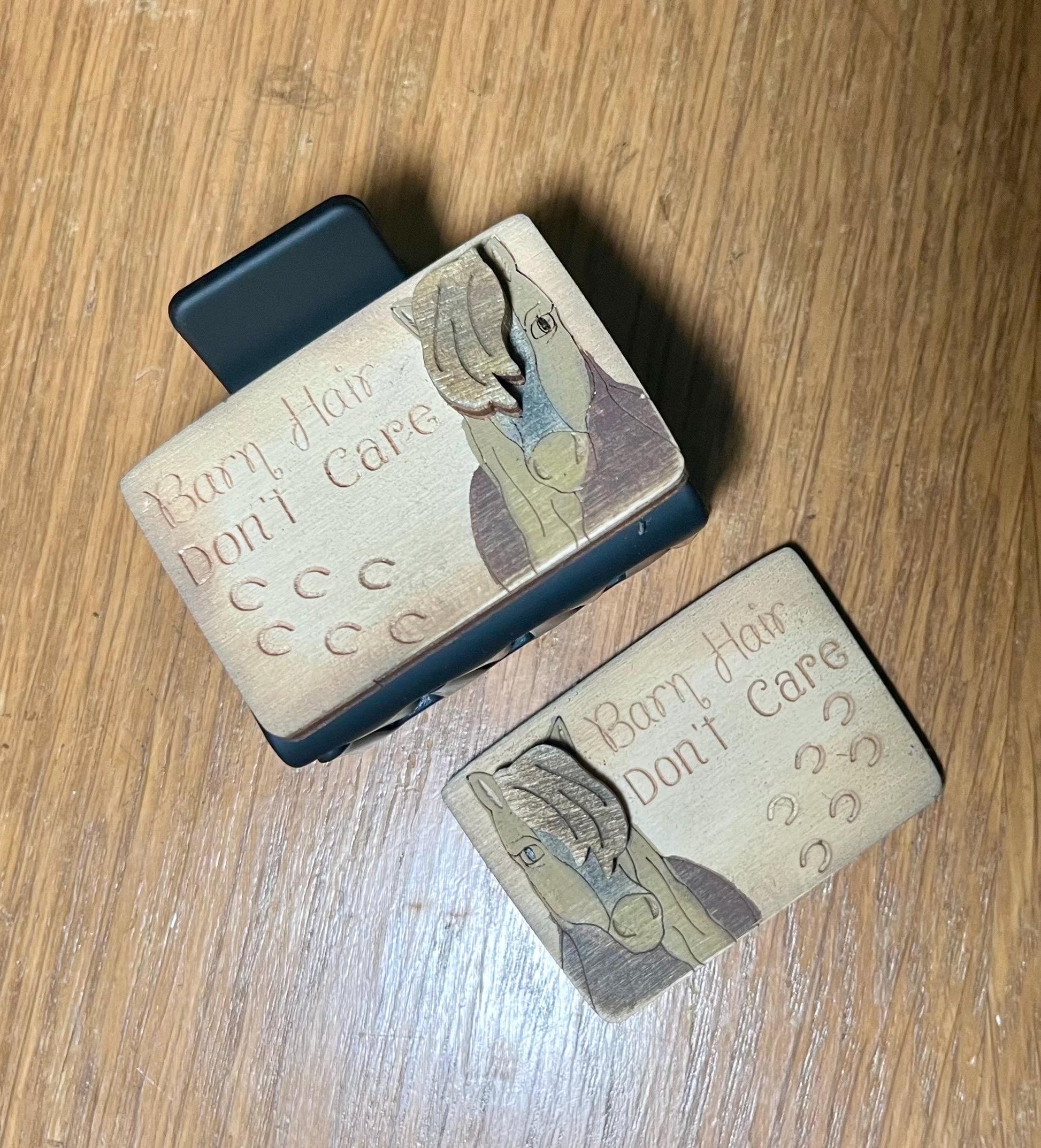 DIY Horse Hair Don't Care Clip Laser Blank Hair Clip Pieces, Horse Wooden Blank Clip, Wood is Ready to Paint, Laser Cut, Claw Clip. 2"