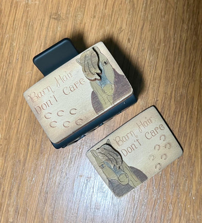 DIY Horse Hair Don't Care Clip Laser Blank Hair Clip Pieces, Horse Wooden Blank Clip, Wood is Ready to Paint, Laser Cut, Claw Clip. 2"