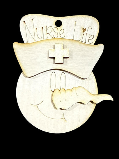 DIY Nurse Life Snowman Ornaments, Nurse Life, Unfinished Wood Christmas Craft, Snowman Ornaments, DIY