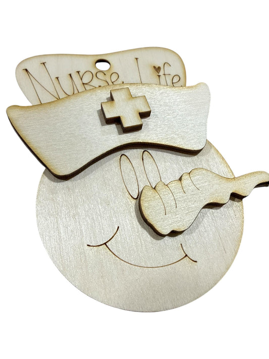 DIY Nurse Life Snowman Ornaments, Nurse Life, Unfinished Wood Christmas Craft, Snowman Ornaments, DIY