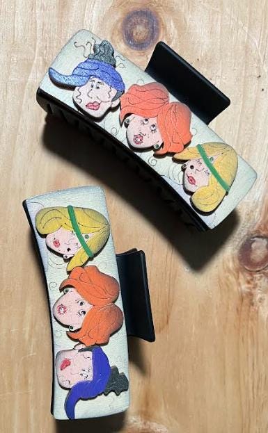 DIY 3 Witches Halloween Sisters Hair Clip Pieces: Unfinished Wood Laser Cut Blanks