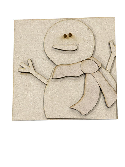 DIY Holiday Faces Squares, DIY Ladder Inserts, Holiday Faces, 4.25" Ladder Inserts Craft, Paint Your Own, Seasonal Squares