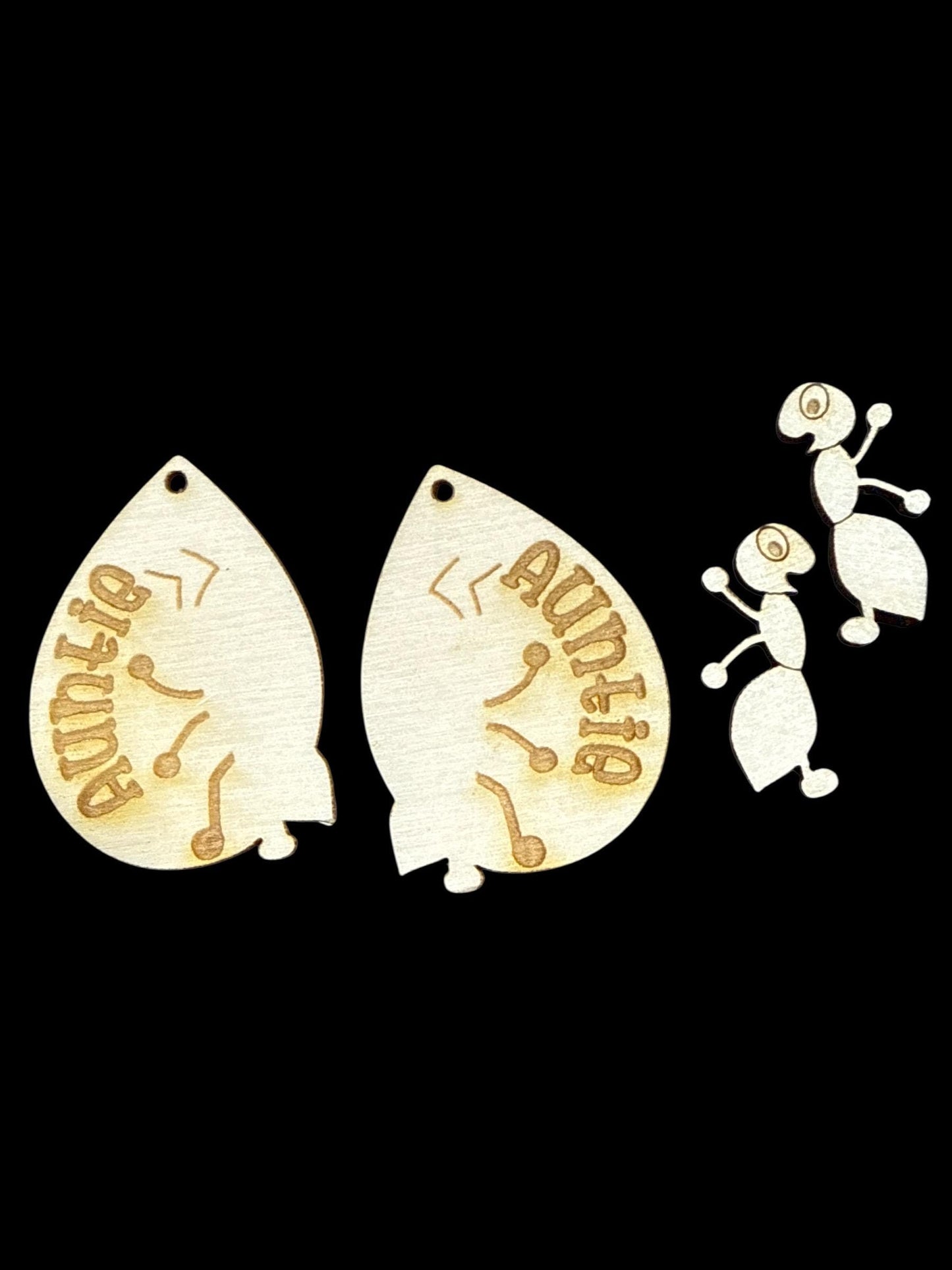 DIY Auntie Earrings, Unfinished Earrings, Ant Earring, Auntie earrings