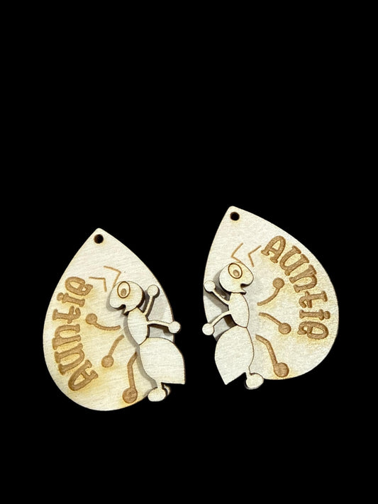 DIY Auntie Earrings, Unfinished Earrings, Ant Earring, Auntie earrings