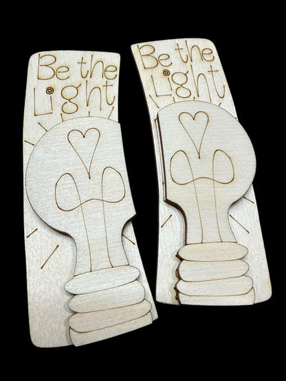 DIY Be the light Unfinished Claw clip, lightbulbs 4", be the light , Hair Clip, Paint your own