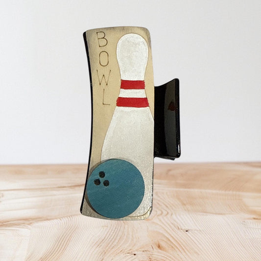 DIY Bowling claw clip Unfinished Claw clip, bowling 4", Bowling clip , Hair Clip, Paint your own