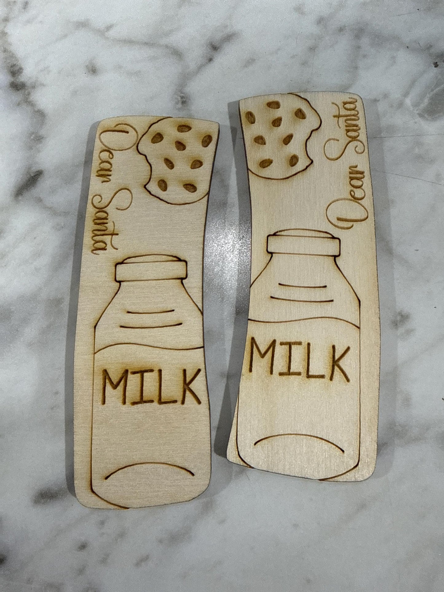DIY Dear Santa Claw Clip, Christmas, Claw Clip Unfinished Wood Laser Cut Blank, 4" claw Clip, Milk and cookie Claw clip unfinished