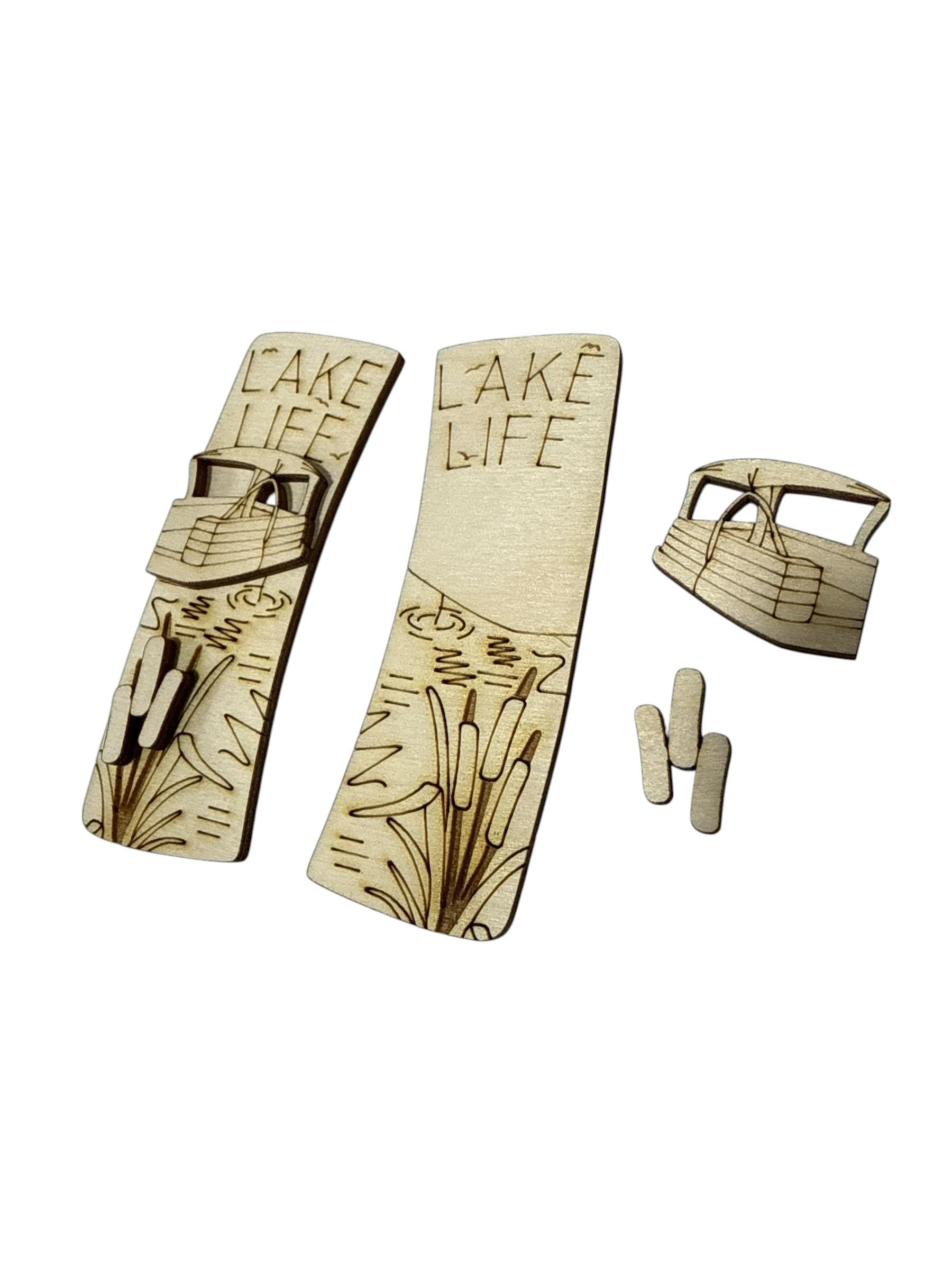 DIY Lake Life Hair Clip, Claw Clip: Unfinished Wood Laser Cut Blank, Lake Life Boat Hair Clip, Boating Hair Clip