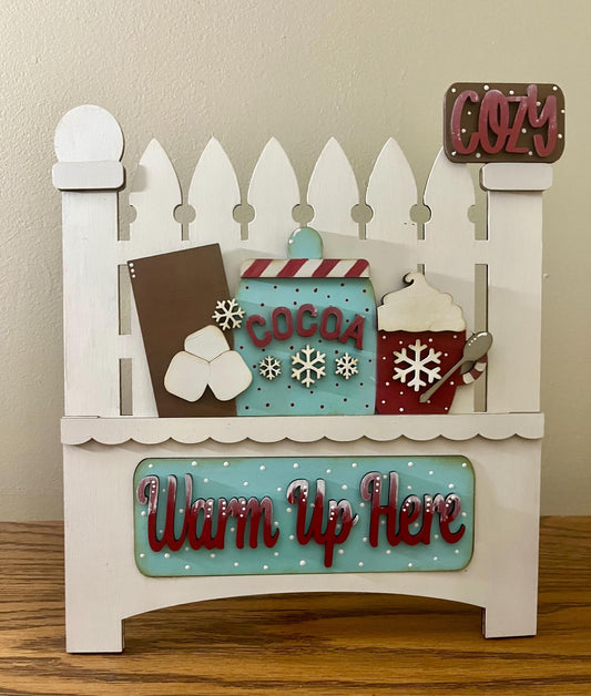 DIY Cocoa Truck Insert: 12" Interchangeable Picket Sign, DIY, unfinished