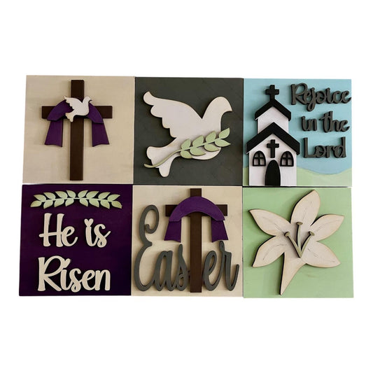 DIY Religious Easter Squares, Easter Ladder insert, Easter Inserts DIY, 4.25" Squares for inserts, Ladder insert, Rejoice in the lord