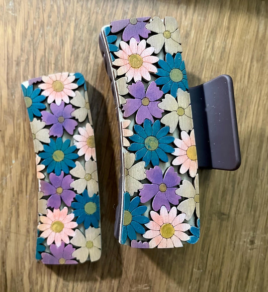 DIY Flower Daisy Hair Clip 4", Unfinished Claw clip