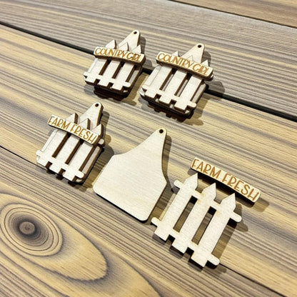 DIY Country Girl Earrings, Fence with Country Girl Unfinished, Country Earrings, 3D Earrings