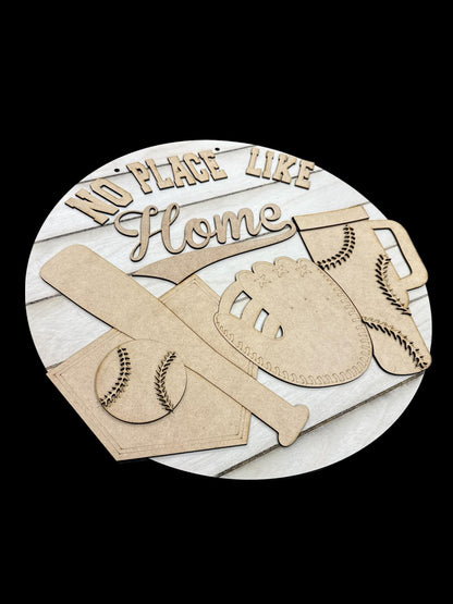 DIY No place like home, Baseball door hanger, Unfinished Baseball Door Hanger, door hanger, Sports Decor