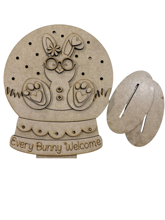 DIY Easter Snowglobe Shelf Sitter, Unfinished Snowglobe, Easter, Bunny unfinished, Seasonal crafts, DIY