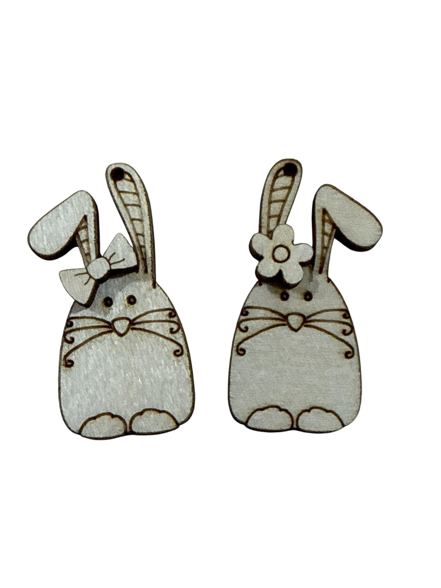 DIY Bunny Flower and Bow Earrings, Easter Earrings Unfinished, 3D Earrings, Cute Easter Earrings
