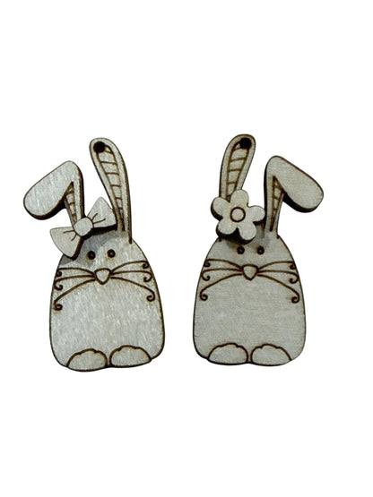 DIY Bunny Flower and Bow Earrings, Easter Earrings Unfinished, 3D Earrings, Cute Easter Earrings