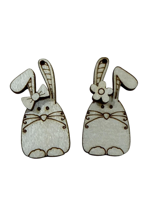 DIY Bunny Flower and Bow Earrings, Easter Earrings Unfinished, 3D Earrings, Cute Easter Earrings