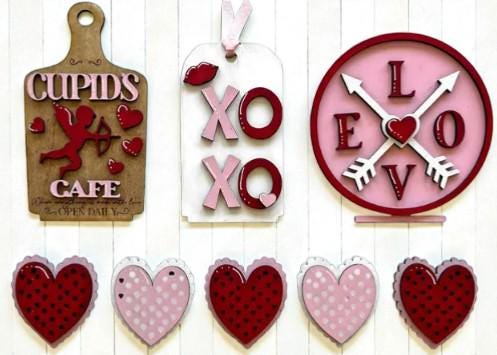 DIY Valentine Unfinished Wood Interchangeable Insert, Valentine Hearts Bench Insert, Unfinished Valentine, Insert ONLY