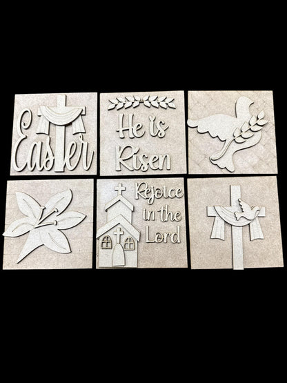 DIY Religious Easter Squares, Easter Ladder insert, Easter Inserts DIY, 4.25" Squares for inserts, Ladder insert, Rejoice in the lord
