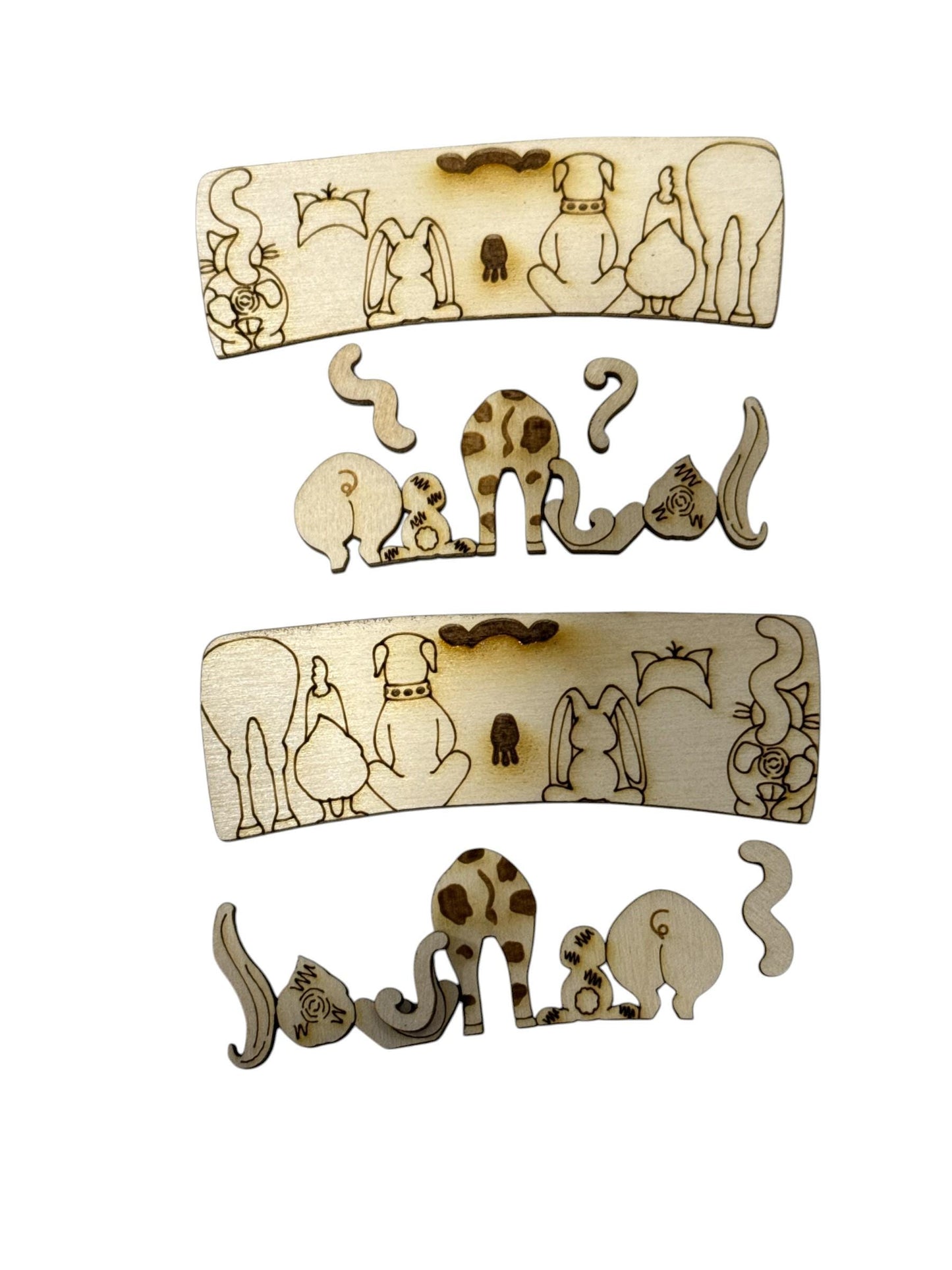 DIY Farm Animals Claw Clip: Unfinished Wood Laser Cut Blank, Farm Animals Claw Clips