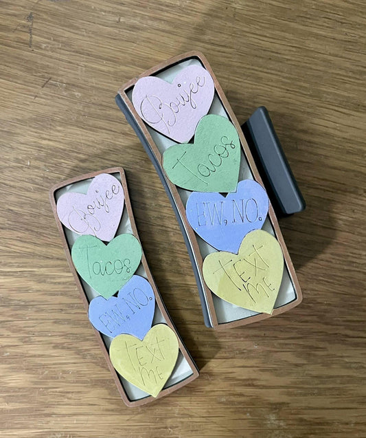 DIY Sweetheart Valentine, Unfinished Claw clip, 4", Heart Claw clip, Valentine Hearts, Boojie, Love, Text Me