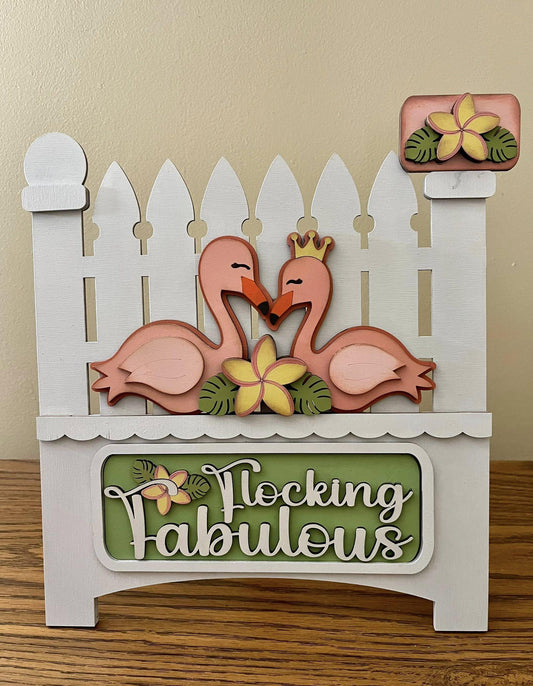 DIY Flamingo Truck Insert: DIY Interchangeable Seasonal Decor, Unfinished Insert, Truck Inserts, Pallet Insert, Picket Insert