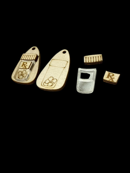 DIY Nurse Stud, Nurse Dangle, Prescription Medical Earrings, Unfinished, Dangles, Unfinished, Medical Love