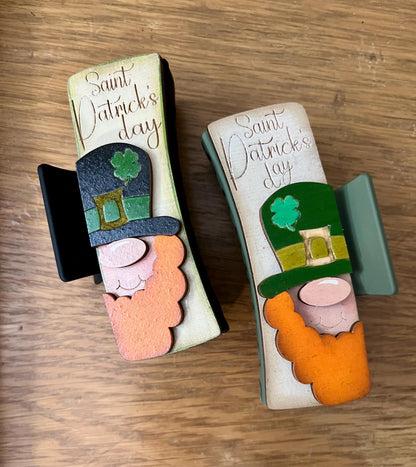 DIY Leprechaun Claw Clip: Unfinished Wood Laser Cut Blank, 4", St Patricks