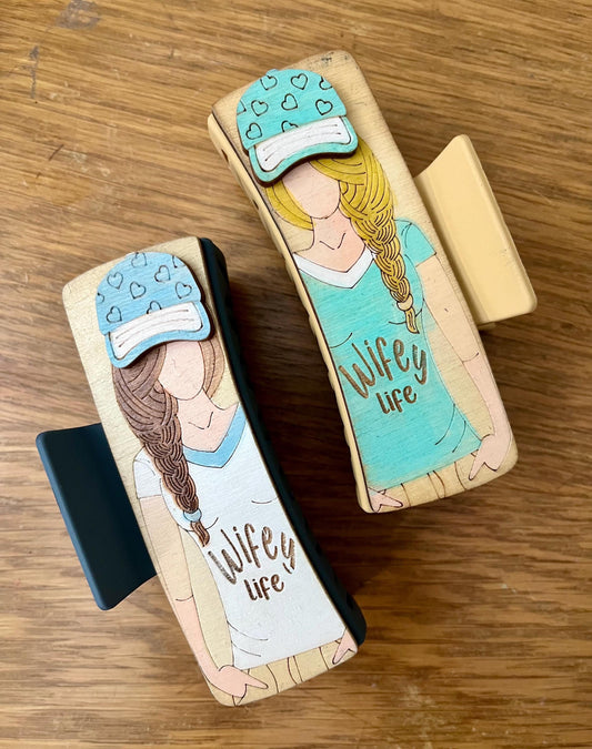 DIY wife, sorry about my husband Laser Cut Birch Hair Clip Pieces: Mom Life DIY Craft, mom life