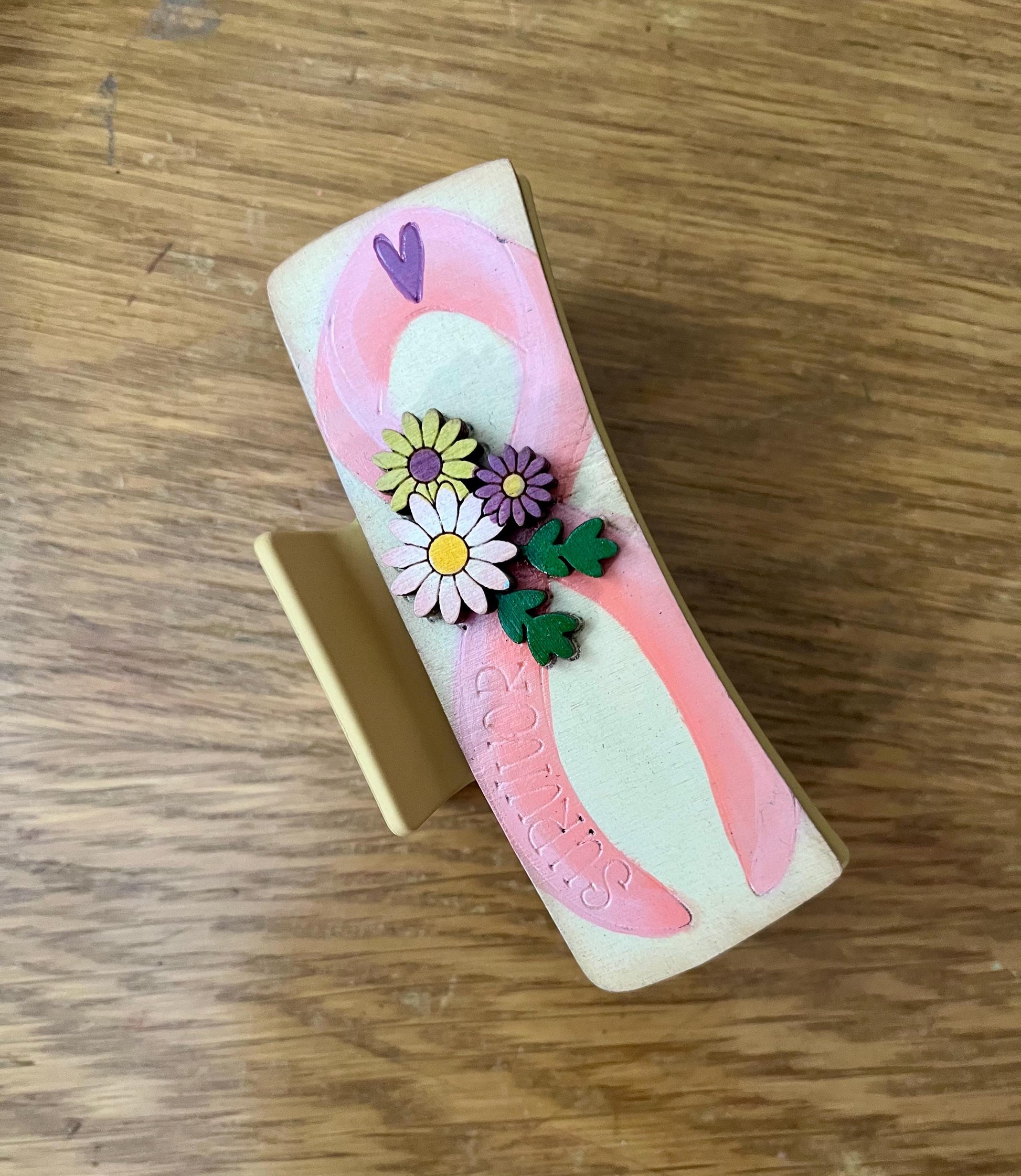 DIY cancer Wood Laser Cut Hair Clip Pieces: Breast Cancer Awareness, Unfinished Birch