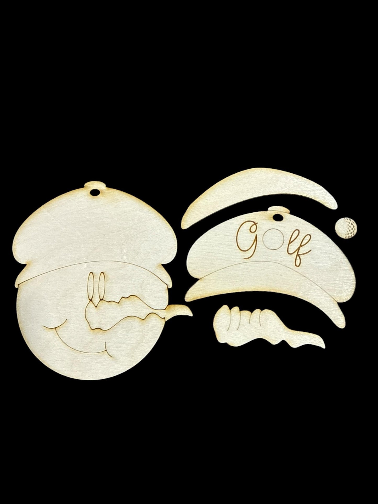 DIY Golf or Football Snowman Ornaments, Golf Ornament, Football Ornament, Golf Charm, Unfinished Wood Christmas Craft, Snowman Ornaments