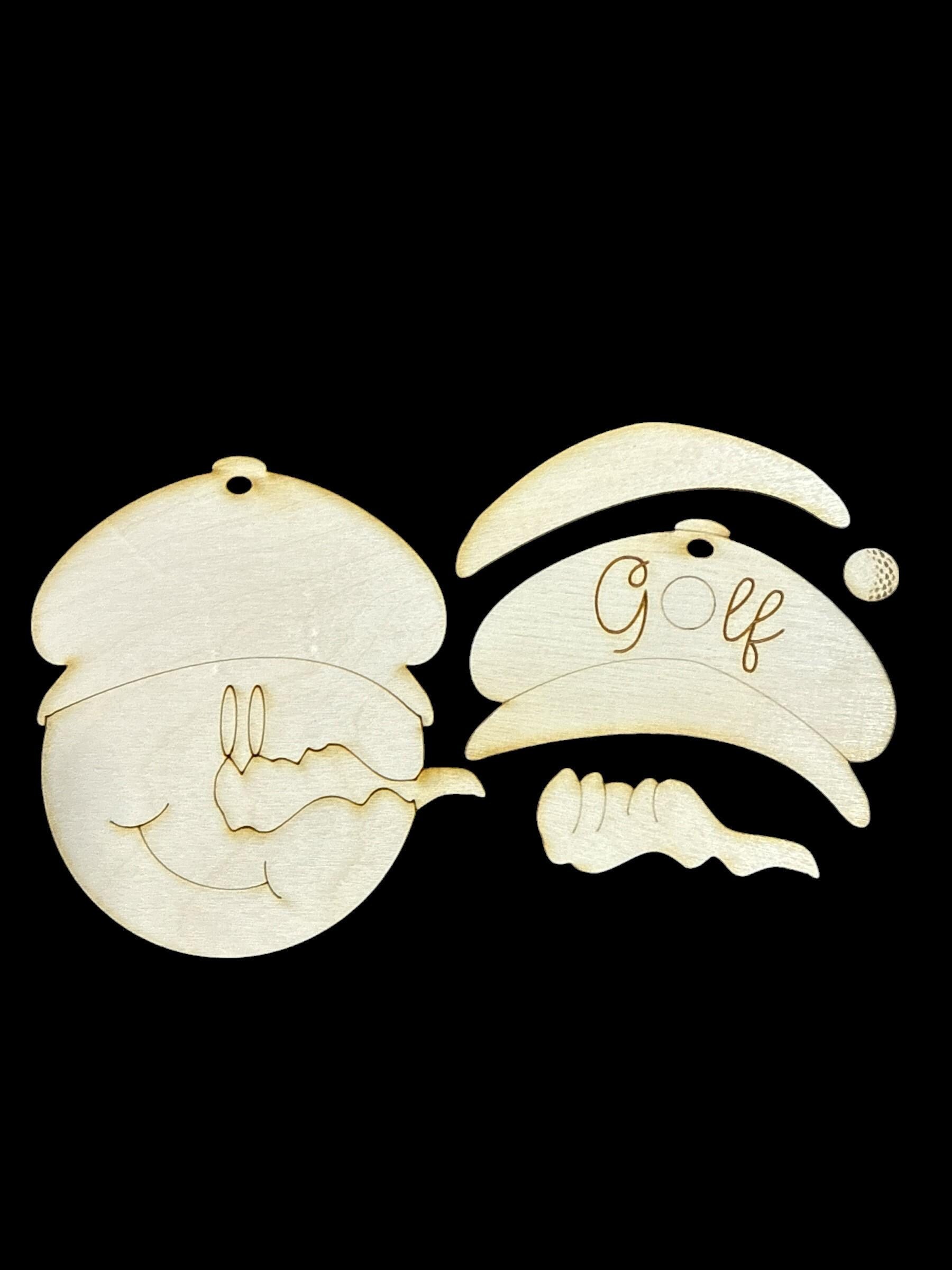 DIY Golf or Football Snowman Ornaments, Golf Ornament, Football Ornament, Golf Charm, Unfinished Wood Christmas Craft, Snowman Ornaments