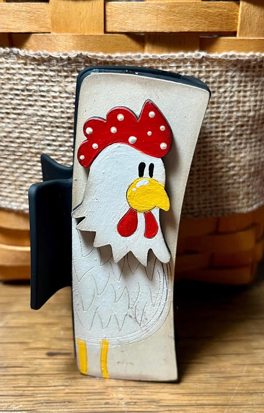 DIY Chicken Rooster Hair Clip, Unfinished Claw clip, 4" Farm Chicken
