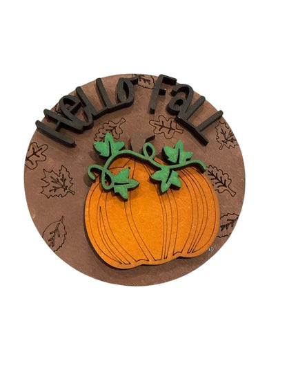 Bundle 8 of 3" or 6" Seasonal Interchangeable Sign Rounds, Hand-Painted MDF Decor, Hand Painted Seasonal Inserts, Interchange Seasons