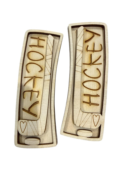DIY Hockey Hair Clip Pieces: Laser Cut Birch Wood Blanks, Hockey Sports Claw Clip