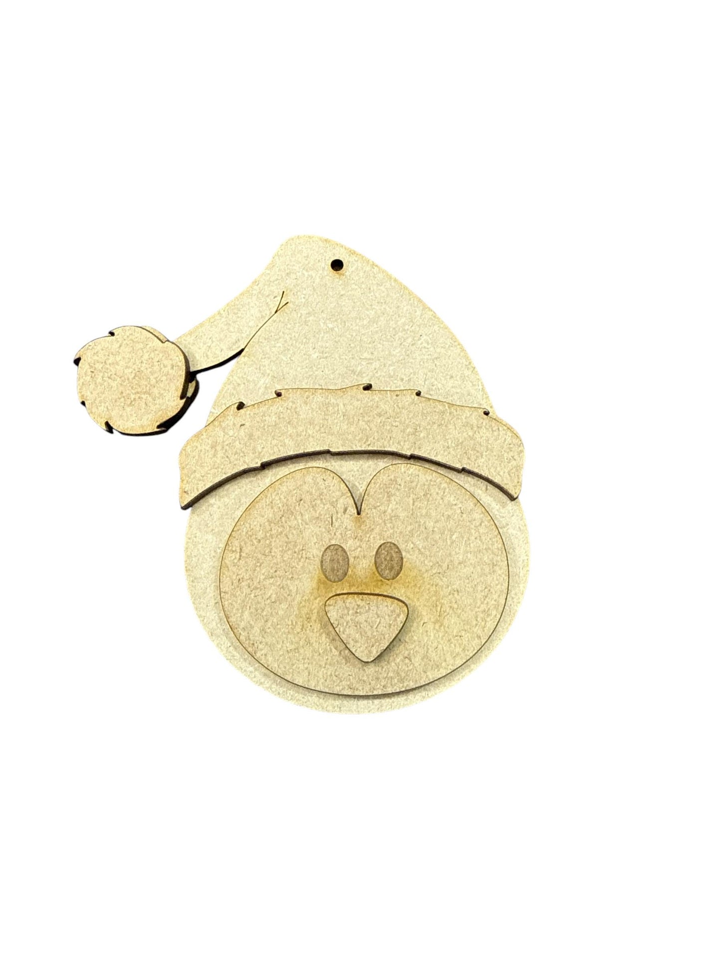 DIY Santa Animal Ornaments, Unfinished Wood, Farmhouse Christmas Craft, Duck Ornament, Unicorn Santa Hat