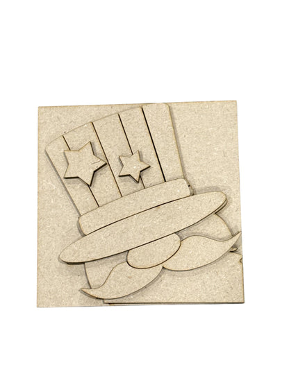 DIY Holiday Faces Squares, DIY Ladder Inserts, Holiday Faces, 4.25" Ladder Inserts Craft, Paint Your Own, Seasonal Squares
