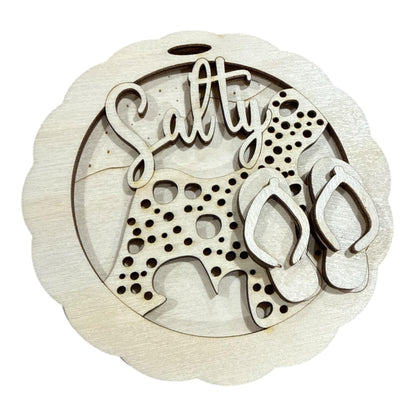 DIY Salty Summer ornament, Beach Car Charm, Salty 3d ornament, summer car charm