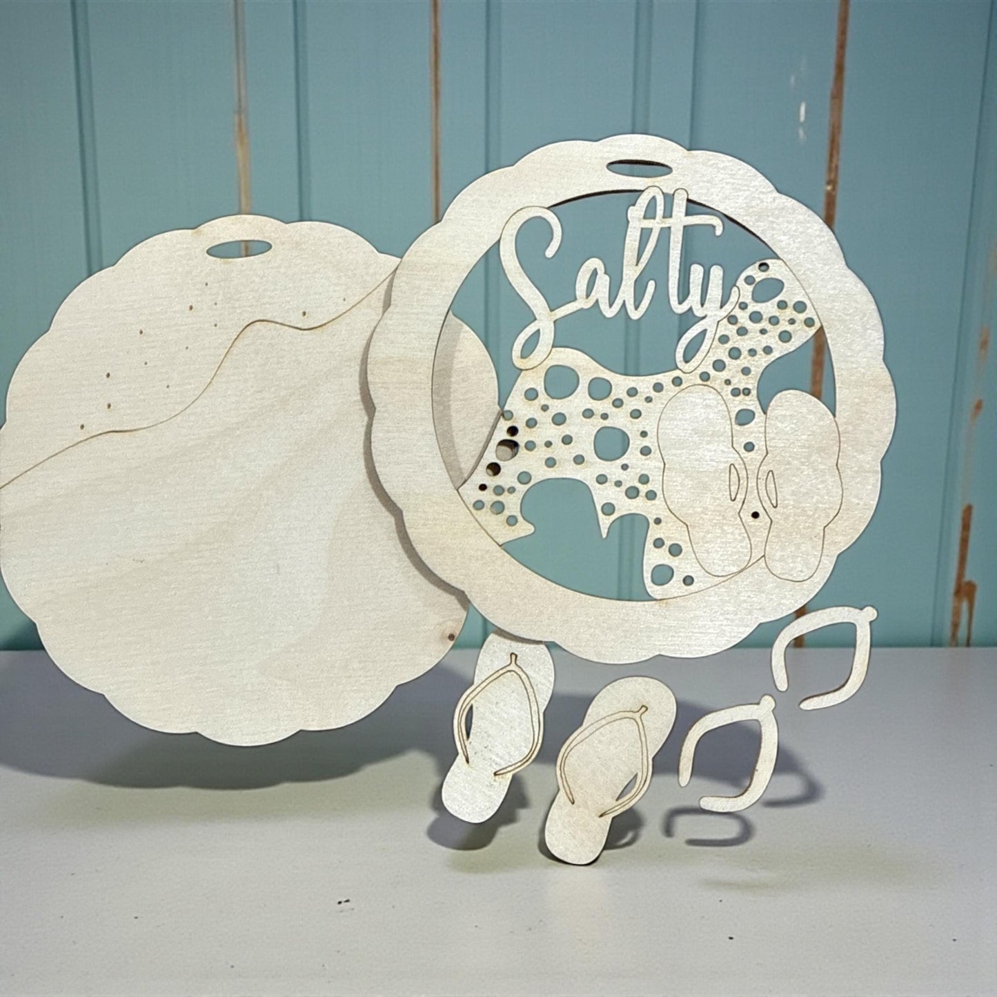 DIY Salty Summer ornament, Beach Car Charm, Salty 3d ornament, summer car charm